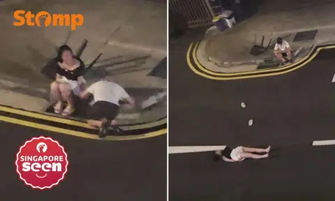 Man slaps himself and kowtows to woman in Joo Chiat dispute