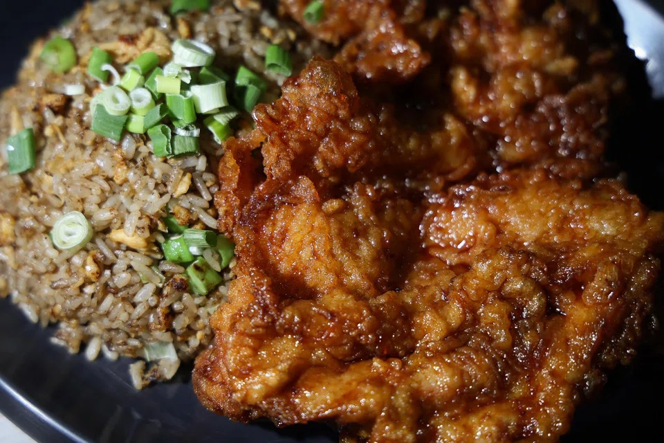Chicken Cutlet with Soy Garlic Fried Rice at hawker stall Salt.