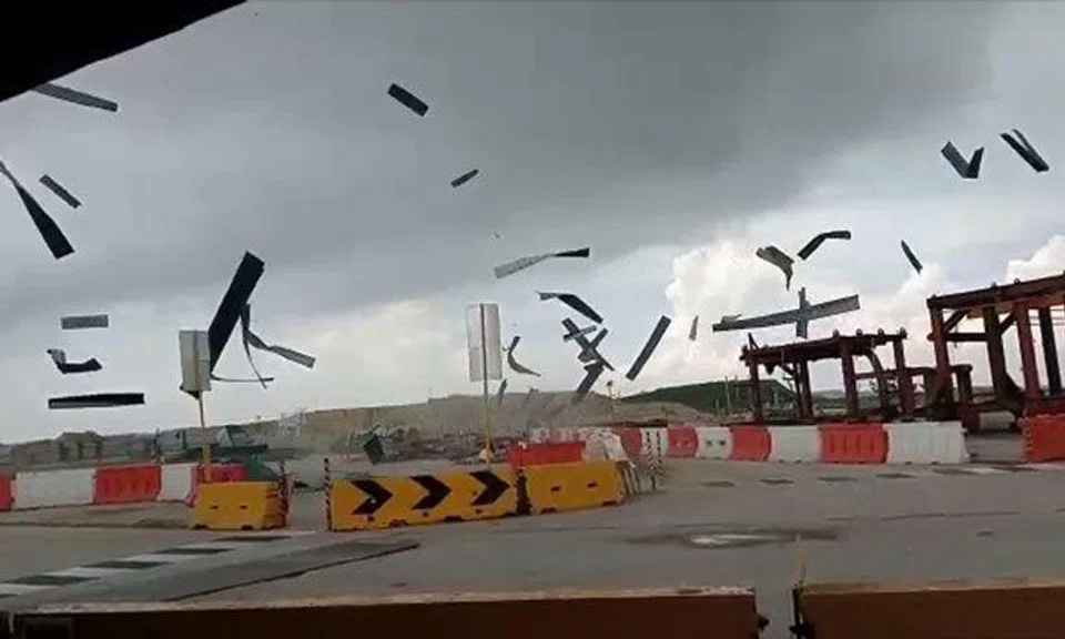 Flying debris at Changi East construction site caused by 'unusual natural phenomena'
