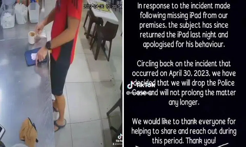 In a post on Facebook, Rasa Rasa said that the man has apologised for his actions.