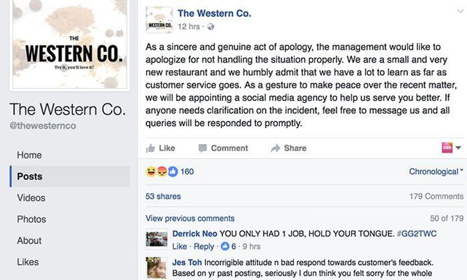 PR fail? The Western Co. posts apology over sarcastic response to customer's alleged WTF comment -- then removes it