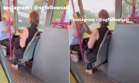 The elderly man told a female passenger opposite him to “shut up” and called her a “sh*t face”.
