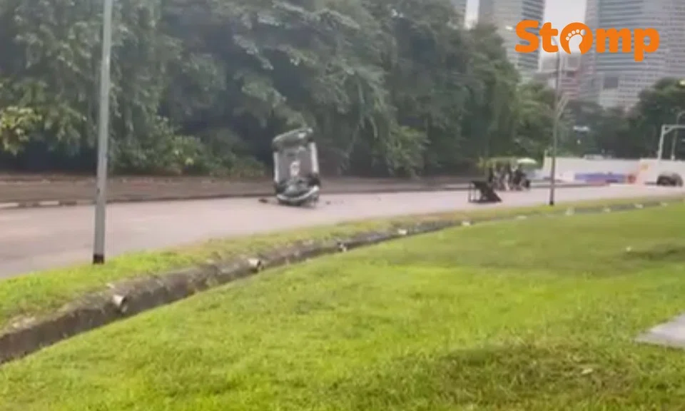 stunt driver crashes cars Singapore