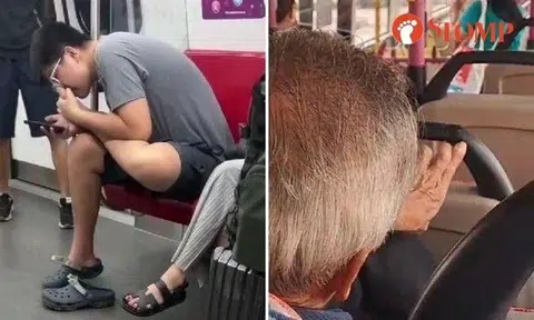A man was caught on camera biting his toenails on the MRT train recently. Stomper Cecilia shared a video of bus passenger scratching his head, then digging the dirt from his fingernails and wiping it on top of the seat in front of him.