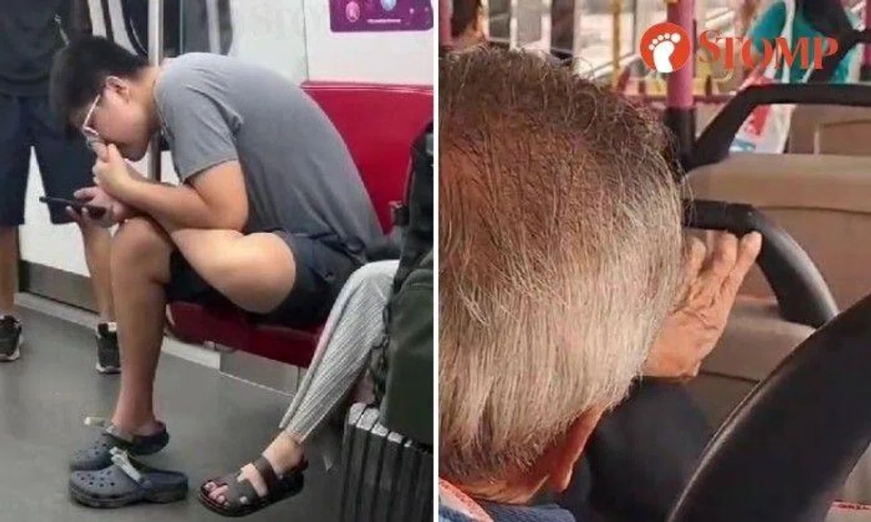 A man was caught on camera biting his toenails on the MRT train recently. Stomper Cecilia shared a video of bus passenger scratching his head, then digging the dirt from his fingernails and wiping it on top of the seat in front of him.