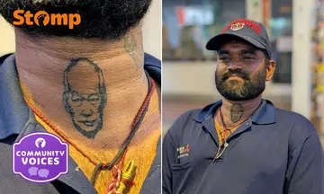 Mr Surendran got a portrait tattoo of Mr Lee Kuan Yew inked on his neck.