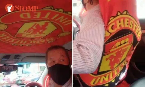 The interior of the cab was awash with the Man U logo, including the front seat covers, ceiling, sunshade and rear dash.