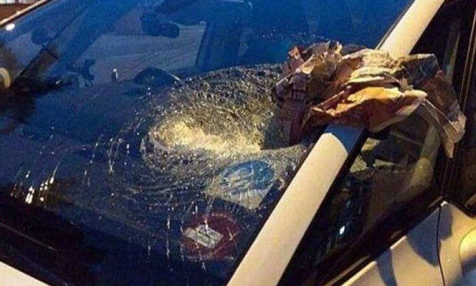 Where did it come from? Passengers shocked after huge rock smashes car's windscreen on AYE