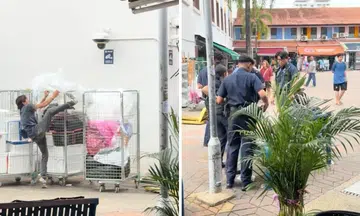 man kicks police surveillance camera jurong west