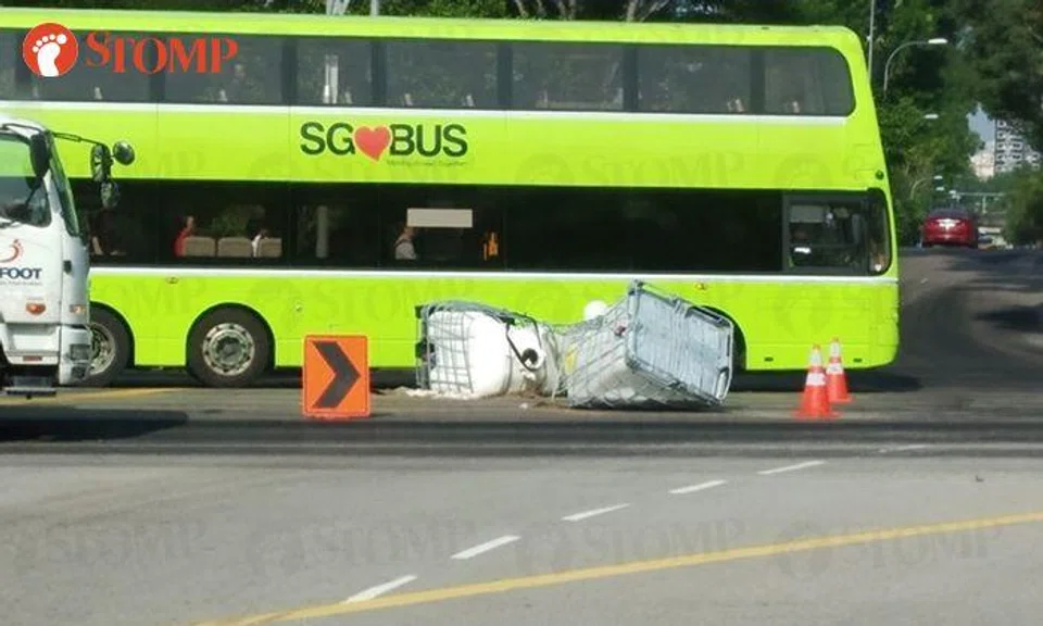 3 drums of liquid fertiliser found in middle of Jurong Town Hall Road