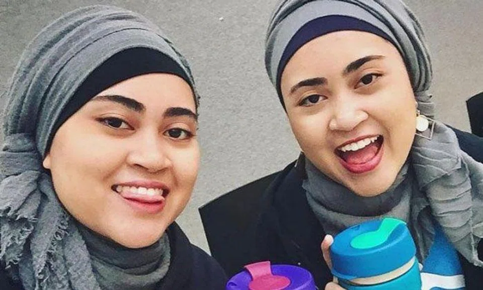 Miss Naimi Nasser (left) had to be airlifted to hospital with critical head injuries while her twin sister, Nasuha Nasser (right), the driver of the car, was charged with causing the accident in Australia on Saturday. PHOTOS: INSTAGRAM / NAIMI NASSER, THE COURIER