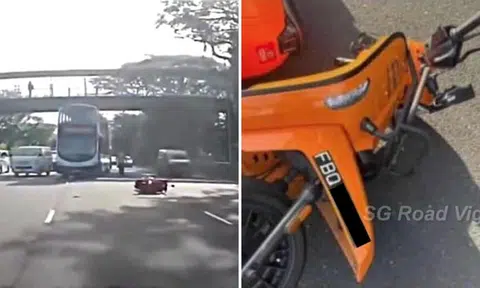 Woman dies after her motorcycle collides with SBS Transit bus on PIE