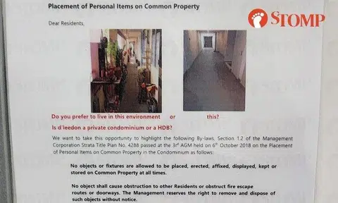 Stomper GokB, who lives at D'Leedon off Farrer Road, shared a photo of the notice, which he felt was "done in poor taste".