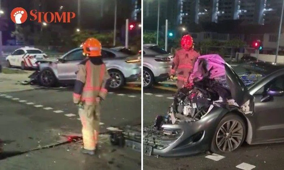 A Stomper shared a video of the aftermath of the accident, which shows the front of both cars were crushed.