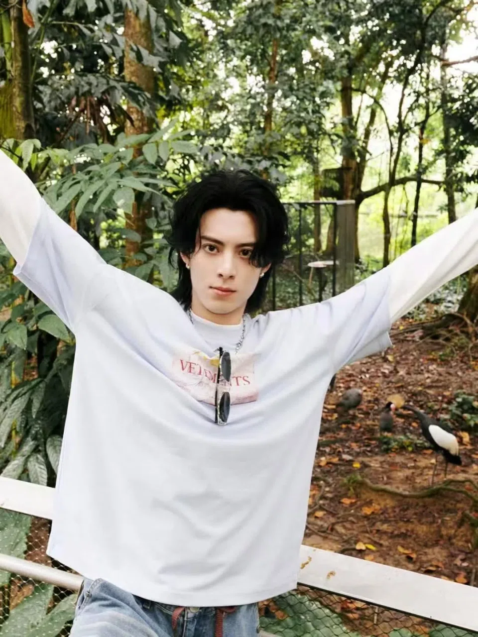 Chinese actor Dylan Wang at Bird Paradise during his visit to Singapore in October. PHOTO: DYLAN_WANG_1220/INSTAGRAM