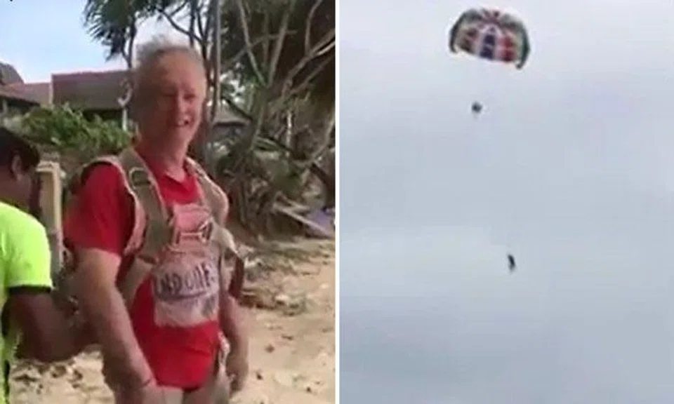 Horrifying moment Australian tourist falls to death while parasailing at Phuket beach