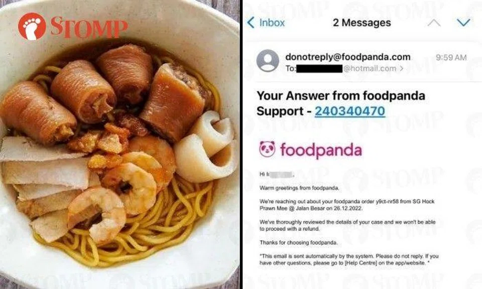 A customer was refused a refund by Foodpanda even though an item was missing from the order she received.