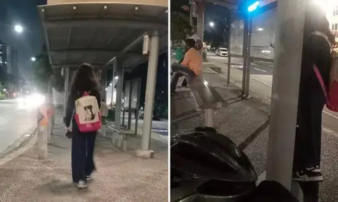 In the Feb 19 Facebook post, MD Faz recounted that he was cycling home past a Geylang Road bus stop at 8.15pm when he noticed the girl studying the information board and looking lost.