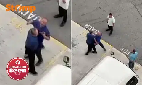 Two men get into heated argument with chest-bumping in Chinatown