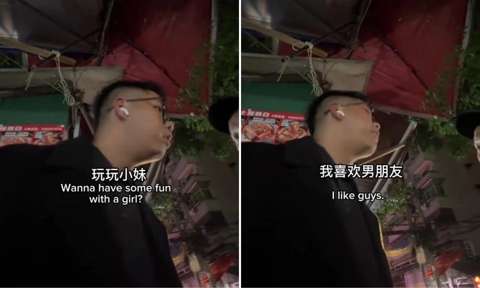 chinese man asks singaporean tourist if he wants to ‘have fun with a girl’, singaporean replies ‘i like men’