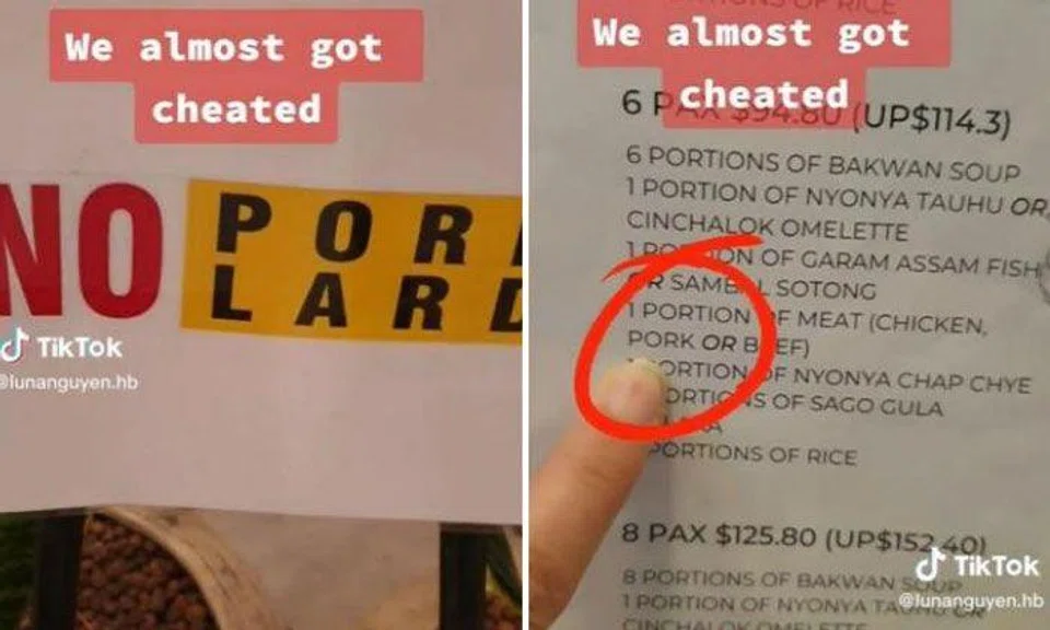 Restaurant removes 'no pork lard' sign after woman complains about it being misleading