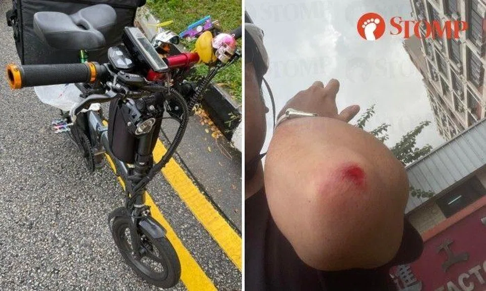 Stomper Vince said he skidded 50m, resulting in him sustaining injuries on both palms, both elbows, right knee, right hip bone, left ankle and left chest.