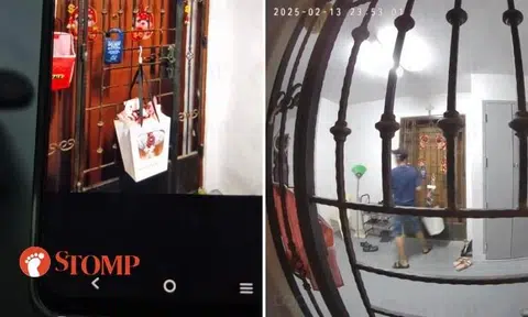 'Tomboy' delivering flowers caught on CCTV taking Valentine's Day gift hung on gate, Grab bans her