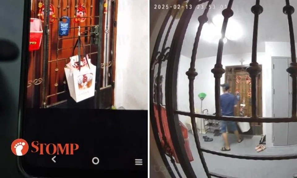 'Tomboy' delivering flowers caught on CCTV taking Valentine's Day gift hung on gate, Grab bans her