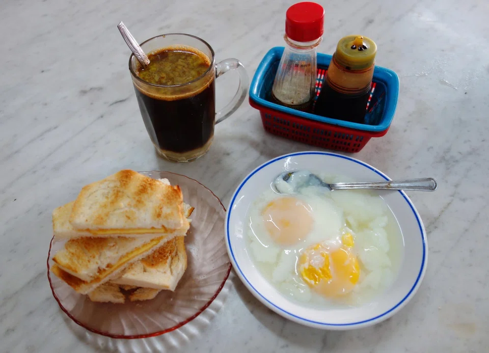 Kaya toast, coffee and eggs from Heap Seng Leong at North Bridge Road.