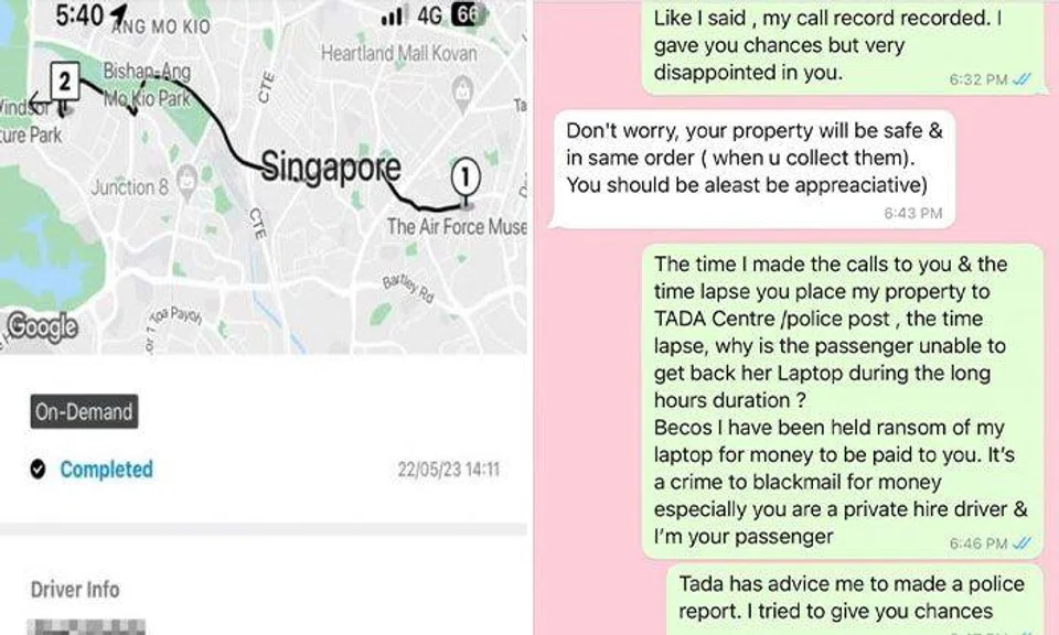 TADA driver allegedly demands $100 for 'safekeeping' passenger's laptop