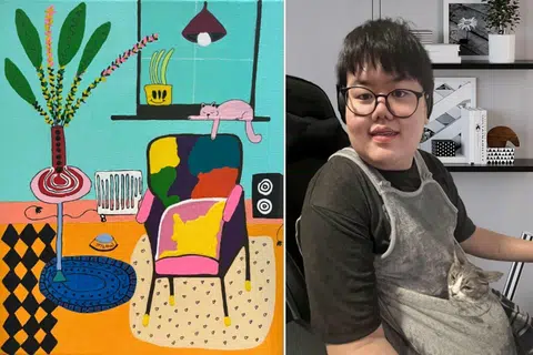 'Every cat needs a home': Autistic artist raises funds with 60 cat-inspired works