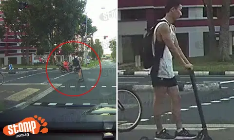 Think what your grandfather road ah? This e-scooter rider has got to be the most champion one yet