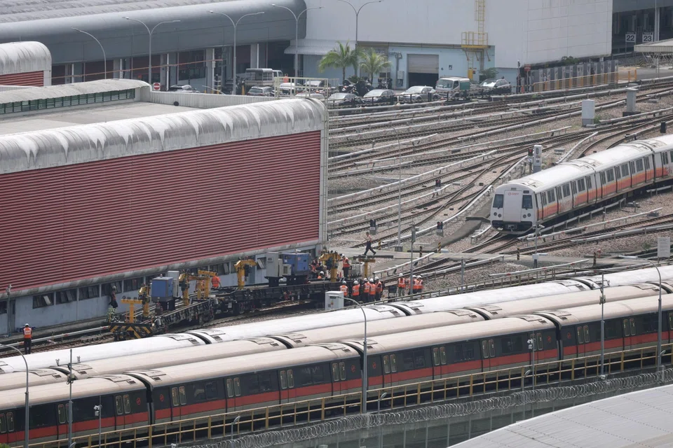 Services on the North-South Line were delayed after an engineering vehicle derailed at Bishan Depot on Feb 7.