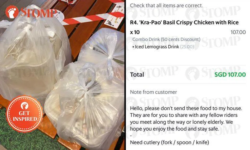 Kind soul 'Ms Cindy' treats GrabFood delivery riders to dinner worth over $107