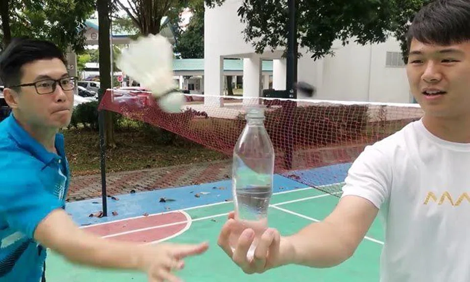 Badminton academy smashes bottle cap challenge -- with over 500 tries for one scene