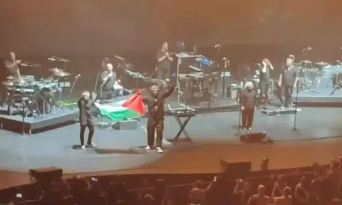 Massive Attack Palestinian flag concert
