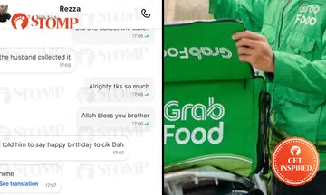 Grab rider goes the extra mile to wish customer's aunt happy birthday during cake delivery