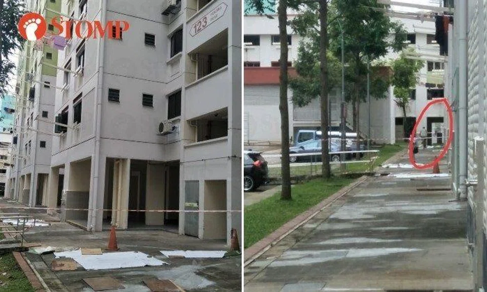 While a warning tape and a couple of pylons were placed to alert people of the potential hazard, a cyclist almost rode into the area.