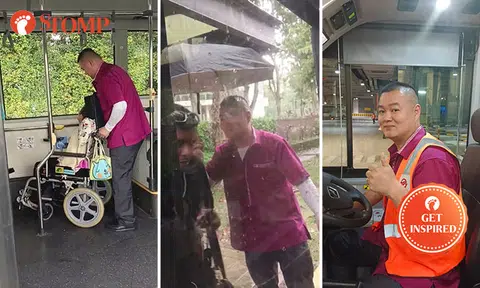 Stellar bus captain assists wheelchair users, shelters passengers with his umbrella