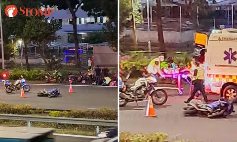 23-year-old rider taken to hospital after accident involving 2 motorcycles and van on PIE