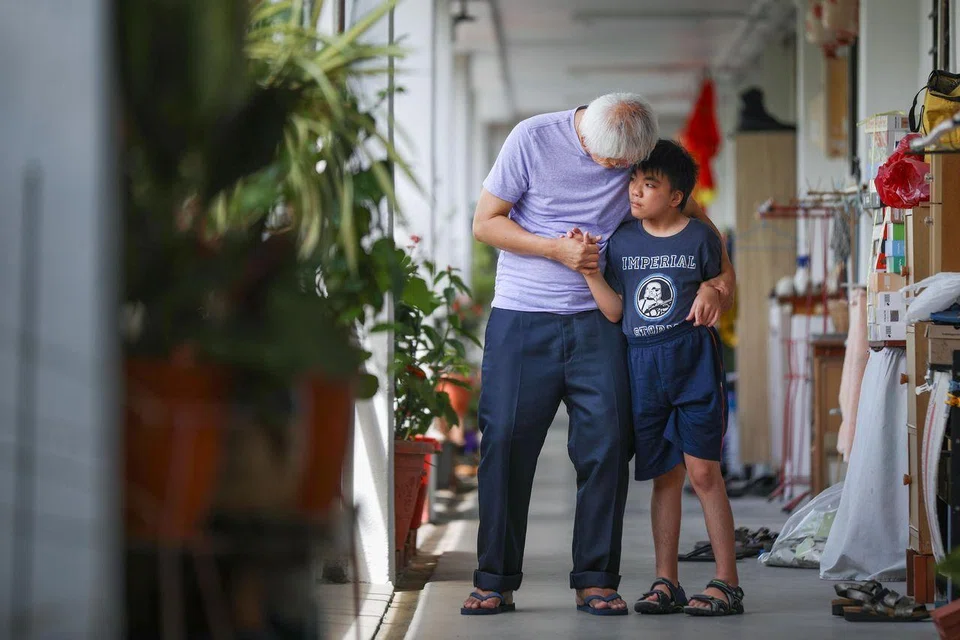 Mr Ben Phua's movements have become slower since his hernia operation in 2023, which makes caring for his special needs son, Zai Quan, 14, more of a challenge. 