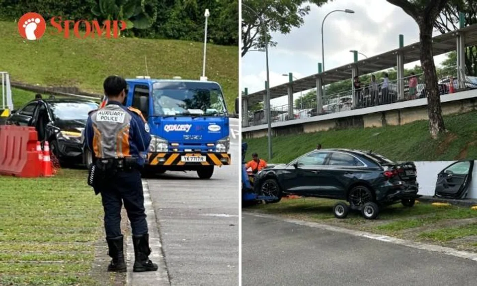 Driver taken to hospital after Audi crashes in SGH carpark, Stomper told to delete photos he took of car
