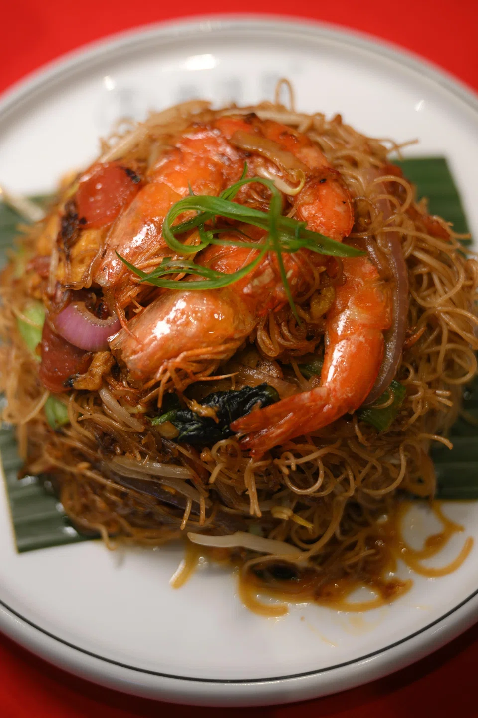 Ah Ge Fried Bee Hoon With Tiger Prawns.