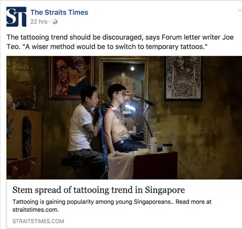 Tattoos scar your bodies and should be discouraged, says forum writer