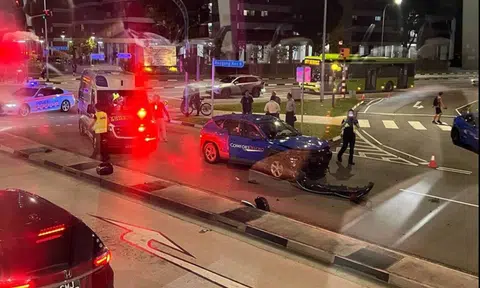 Motorcyclist, 26, arrested for riding without licence after accident with taxi in Hougang