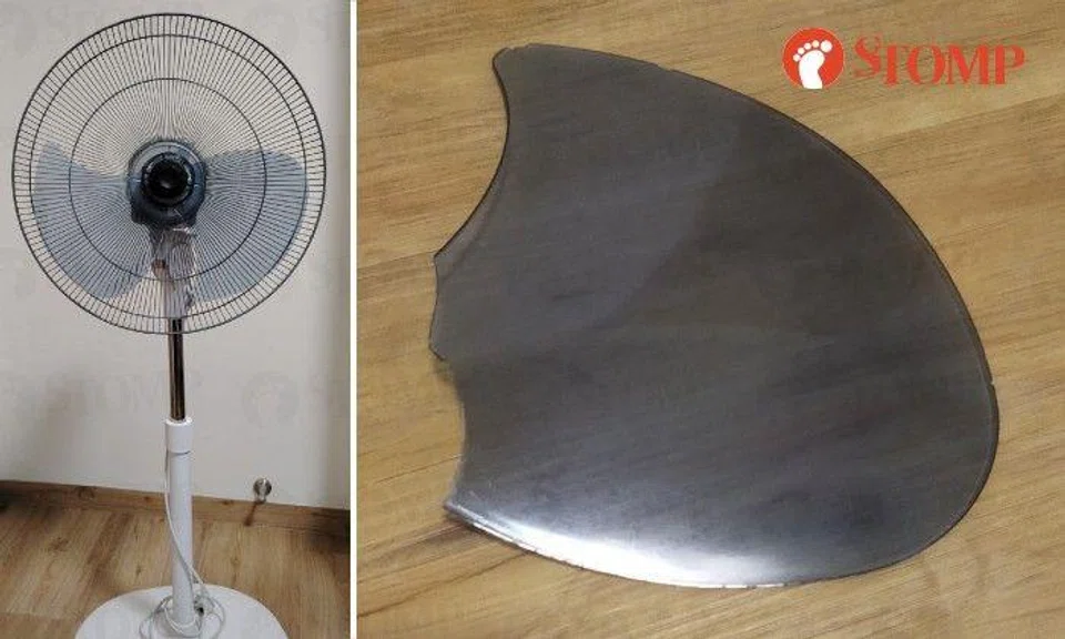 Stomper Desir shared photos of the standing fan after the incident.