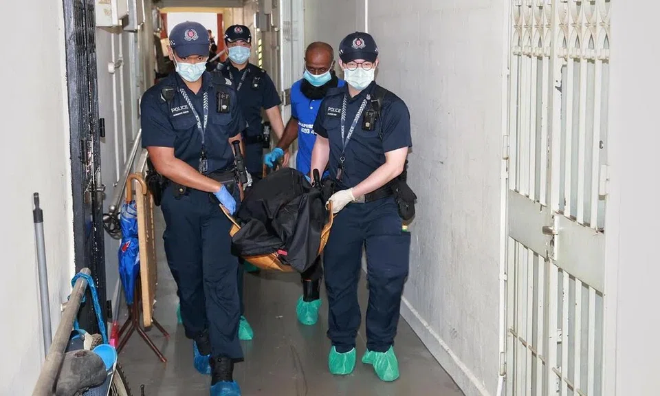 The victim bled to death from multiple stab wounds to the abdomen.