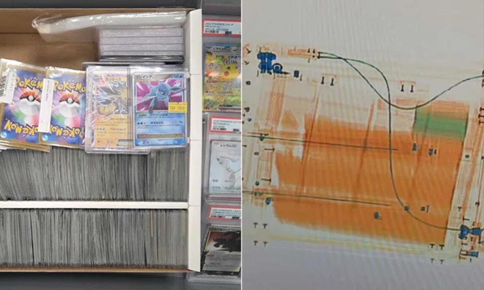 A 25-year-old Singaporean man was found to have assorted Pokemon trading cards in his luggage worth more than $30,000 in total.