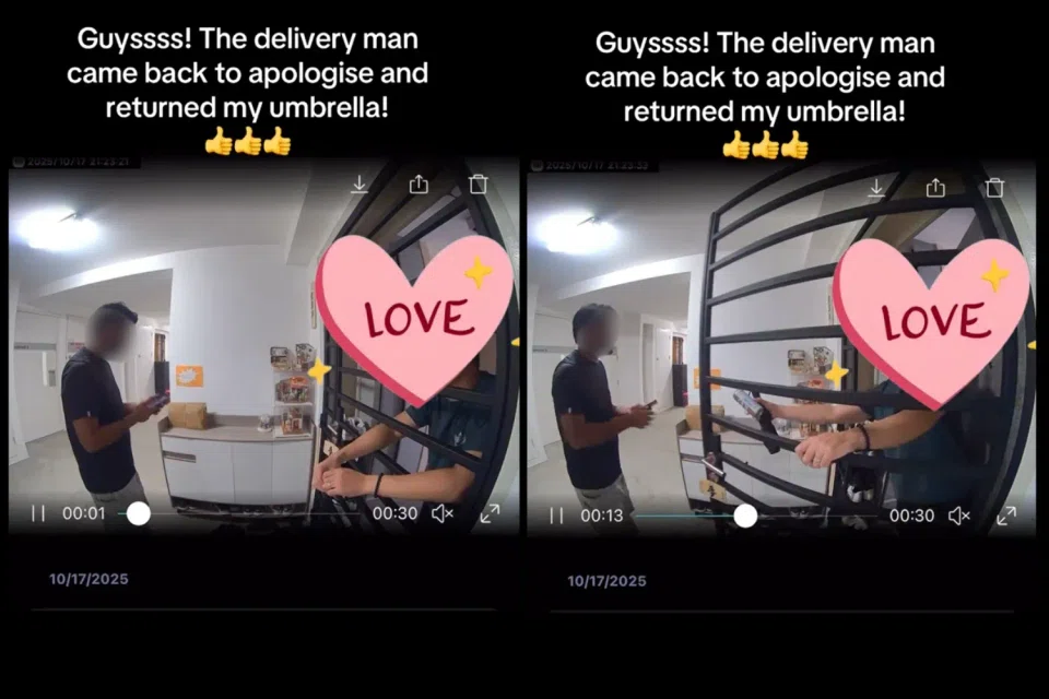 The Lazada delivery man personally returned the umbrella, as shown in a new clip posted by TikTok user @littlecozymomentswithme on Oct 17.