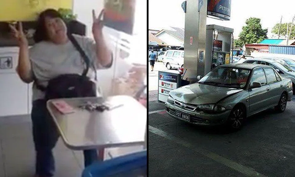 Malaysian woman dumps car at kiosk, refuses to move unless given free tank of petrol